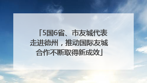 5国6省、市友城代表走进德州，推动国际友城合作不断取得新成效
