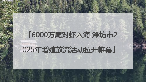 6000万尾对虾入海 潍坊市2025年增殖放流活动拉开帷幕