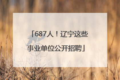 687人！辽宁这些事业单位公开招聘
