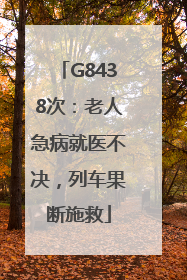 G8438次：老人急病就医不决，列车果断施救